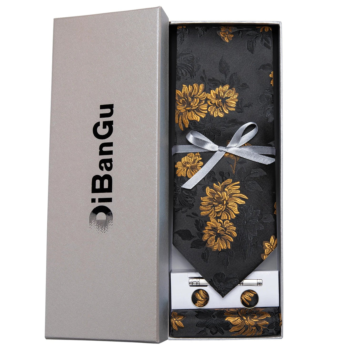 Ties for Men Gift Box Silk Jacquard Necktie Pocket Square Clip Cufflinks Business Wedding Anniversary Accessories Gift Men