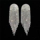 Fashion Statement Earring Long Full Rhinestone Big Earrings For Women Euorpe Evening Party Crystal Tassel Earings Wholesale