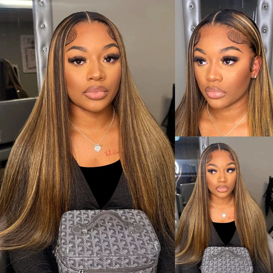 30 inch Ombre Honey Blonde 13x4 13x6 Straight 30 32 Inch Straight Highlight Lace Front Wig Honey Blonde Colored Wigs For Women