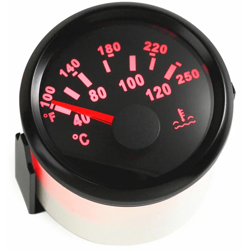 Auto Instrument Panel Water Temp Gauges 52mm 40~120℃ Display Water Temperature Meters 287.4-22.4ohm Signal 100~250℉ for Boat Car