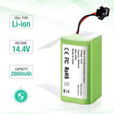 14.4V 6800mAh Li-ion Battery for for Conga 990 1090 Tesvor X500 Ecovacs Deebot N79 N79S DN622 Eufy RoboVac 11 11S RoboVac 30