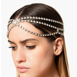 Novelly Crystal Stars Multi-layer Head Chain Wedding Hair Jewelry for Women Rhinestone Tassel Forehead Chain Headband Headpiece