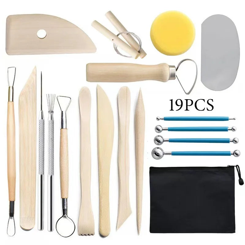 Pottery Clay Sculpting Tools Kit 8-61 Pcs/Set, Ceramic Wax Clays Carving Tools for Art Craft Pottery Sculpting Modeling Tool Set