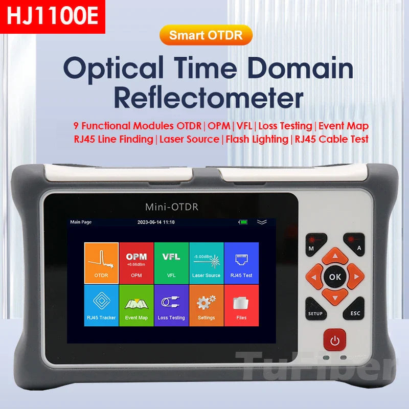 2023 NEW Active Live Fiber Optic Reflectometer OTDR 26/24dB Touch Screen VFL OLS OPM Event Map Ethernet Cable Tester Equipment