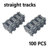 Uphill Tracks City Trains Track Rail Bricks Model straight curved soft Flexible Switch Railway  Building Blocks kids Toys