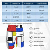 Mondrian Line Board Shorts Colorful Plaid Board Short Pants Hot Men Comfortable Print Swim Trunks Big Size