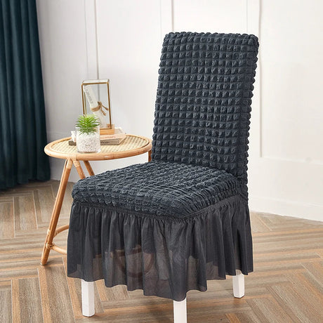 high quality Seersucker chair cover for dining room banquet chair slipcover stretch chair skirt elastic wedding chair decoration