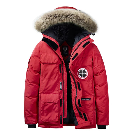 Plus Size 8xl 7xl Winter Men Fur Hooded Parkas Casual Warm Thick Waterproof Jacket Coat Mens Cotton Multi-pocket Jackets Outwear