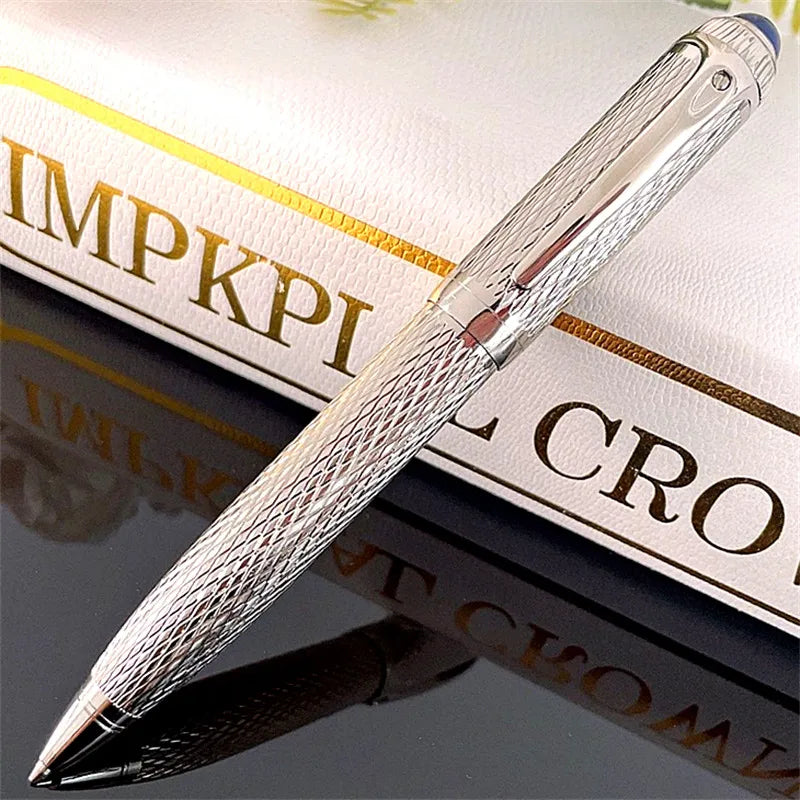 MOM CT R De Series Luxury Ballpoint Pens Green Blue Red Barrel Silver Diagonal Grain Writing Stationery  Office Supplies