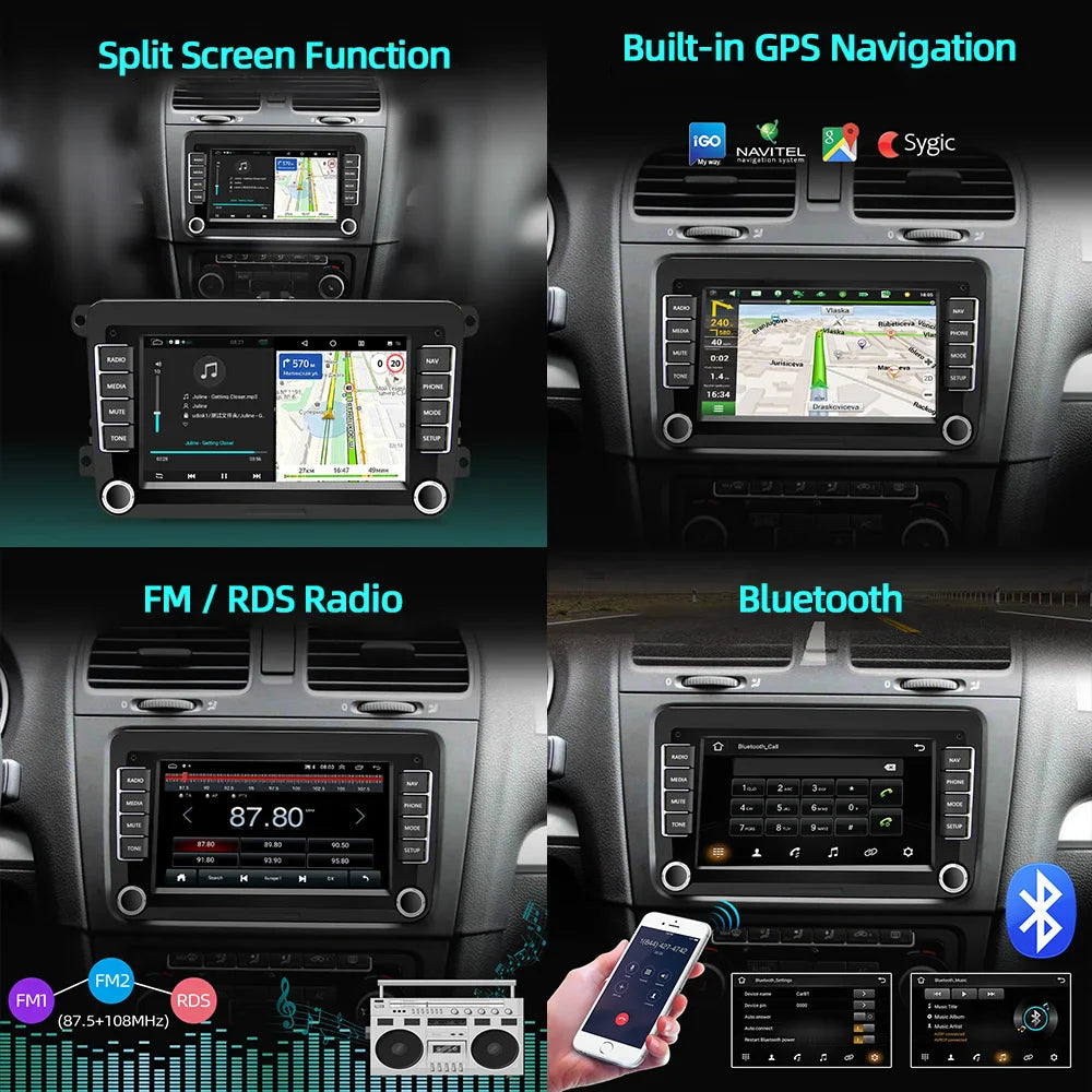 LeeKooLuu car intelligent system android auto radio 2din multimedia player for Volkswagen VW T5 Polo Golf 5 6 Passat b6 b7 Skoda