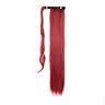 Synthetic Ponytail Hair Extension Natural Hairpiece Clip In Wrap Around Pony Heat Resistant Black Burgundy Hairstyle