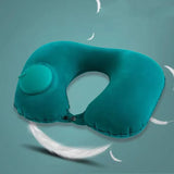 U-Shaped Inflatable Travel Pillow Portable Air Neck Support Cushion Comfortable Sleeping Press to inflate pillow