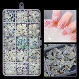 2800pcs Luxury Shiny Diamond Nail Art Rhinestones Crystal Decorations Set AB Glass 1pcs Pick Up Pen In Grids Box 21 Shape