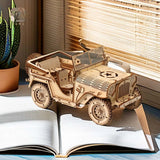 Tada 3D Wooden Puzzle Toys Movable Jeep Assembly Toy Gift For Children Adult Model Building Block Kits