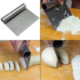 Stainless Steel Pizza Dough Cutter Pastry Scraper Chopper with Measuring Scale Multipurpose Cake Bread Separator Scale Knife