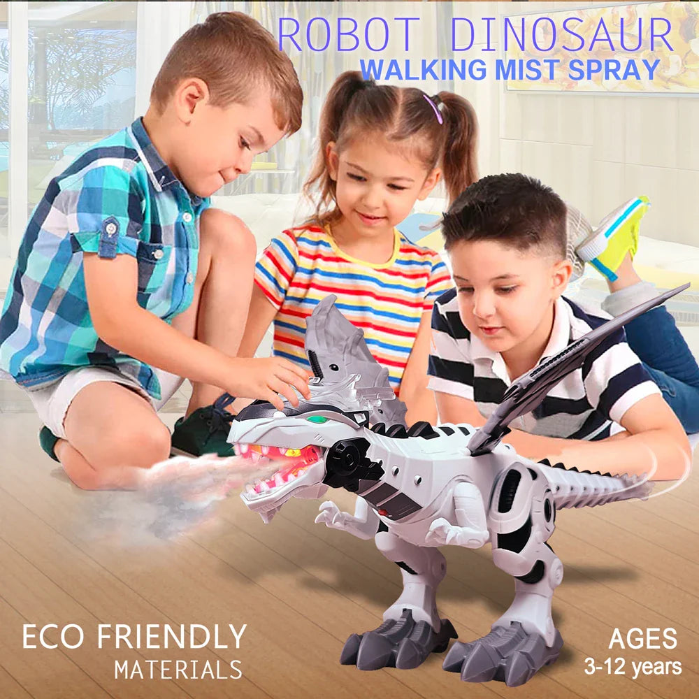 Big Size 47cm Electronic Walking Dinosaur Roaring Flashing Light Robot Educational Game Machine Gift For Children toys