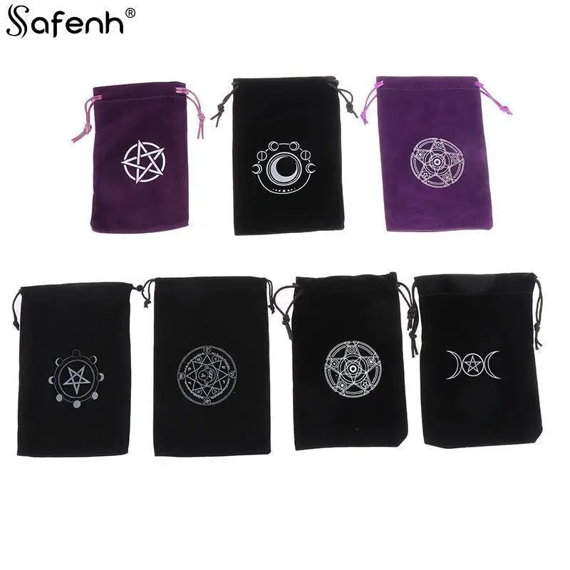 1PCS  Velvet Tarots Oracle Cards Storage Bag Runes Constellation Witch Divination Accessories Jewelry Dice Bag Drawstring Pouch