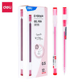 Deli 12pcs Quality 0.5mm Gel Pen 3 Colors Large Capacity Ballpoint Pen Kawaii Neutral Pen For Office School Writing Supplies