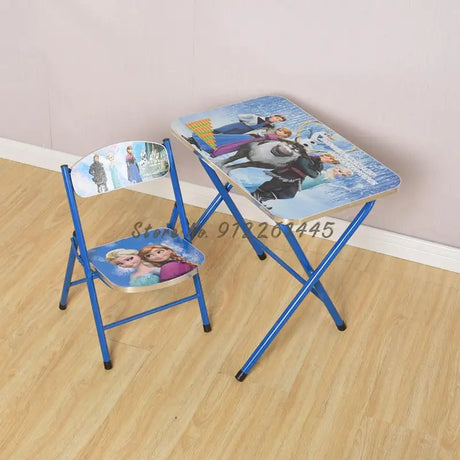 Kindergarten pupils children foldable learning tables and chairs set, writing desk and dining table can be raised and lowered