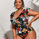 Y2K Floral Plus Size Bikini Women Leopard Printed Swimwears Sexy Fashion Beachwear High Waist Female Swimsuit Spring Summer