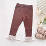 Autumn Girls Cotton Bottoms Pants 2023 New Korean Children's Stretchy Slim Casual Pant Baby Lace Splicing Outside Trousers