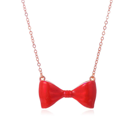 Bow Tie Necklace Pendant Simple Stylish Necklace Fashion Jewelry for Women Girls Kids Child