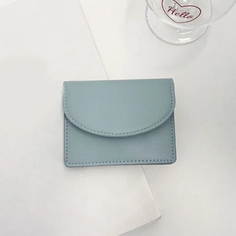 Korean Version Silver Credit Card Holder Purse for Women Simple Cover Type Coin Wallet Ins Student Wallet Female Card Wallet