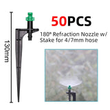 5-50m Garden Watering System 90/180/360 Degree Refraction Nozzle Automatic Irrigation Equipment for Greenhouse Plants Drip