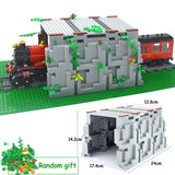 City Trains Parts Bridge Tunnel Model straight curved Rail Bricks soft Flexible Cross Tracks Railway  DIY Building Blocks