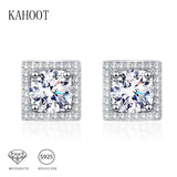 925 Sterling Silver 0.5/1 Carat Moissanite Square Earrings Men's and Women's Couple Models Fashion Trend Design Sense High-End L