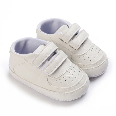 Newborn Baby Shoes Boy Girl Classical Sport Soft Sole PU Leather Multi-Color First Walker Casual Sneakers White Baptism Shoes