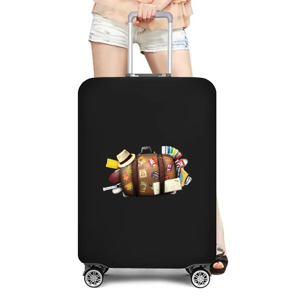 World Map Travel Luggage Protective Cover Traveling Essentials Accessories Suitcase Covers for 18-32 Inch Elastic Trolley Case