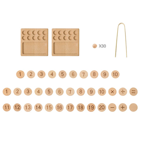 Montessori Counting Board for Girls Boy Tracing Board Double Sided Uppercase & Lowercase Letters Number Educational Wooden Game