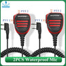 2PCS Baofeng Walkie Talkie Speaker Mic Waterproof PTT Microphone For UV-5RH DM-1701 UV-17 UV-K5 UV-K6 UV18 Pro Radio Accessories