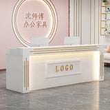 Modern Cash Register Clothing Store Counter Reception Desks Light Luxury Simple Hairdressing Beauty Salon Bar Table with Light