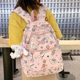 2023 New Kawaii Sanrio School Bag Pink Cinnamoroll High Beauty High School Girls High Capacity College Students Backpack Gift