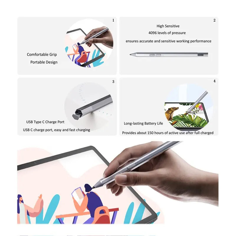 Original Lenovo Xiaoxin Precision Pen 2 Lingdong Level of 4096 Pressure for Lenovo Tab P11/P11 Pro/ J606F/P11 Plus Tablet Stylus