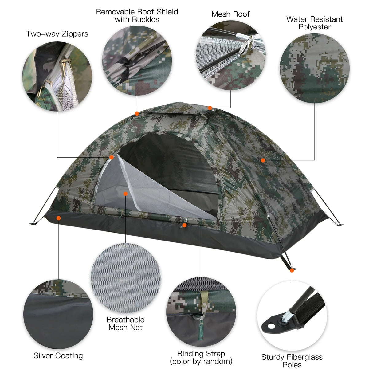 Ultralight Camping Tent UPF 30+ Anti-UV Coating Beach Tent Portable Single/Double Person Tent Outdoor Hiking Sleeping Gears