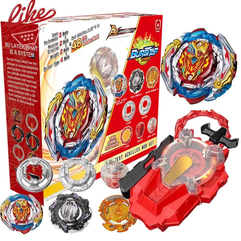 Laike DB B-201 Zest Achilles Customize Set Spinning Top B201 Bey with Custom Launcher Box Set Toys for Children