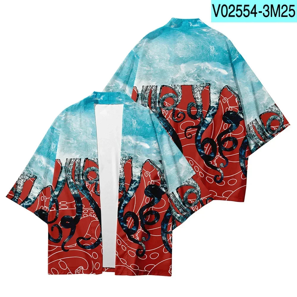 Plus Size XXS-6XL animal Print Loose Japanese Streetwear Cardigan Women Men Harajuku Haori Kimono Cosplay Top Shirts Yukata