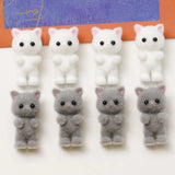 Min order 30pcs/lot flocking animals cartoon cats shape resin dolls beads diy jewelry earring/garment pendant accessory