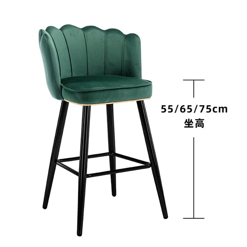 Leather High Bar Chair Modern Nordic Luxury Blue Minimalist Dining Chairs Metal Design Banqueta Giratria Furniture Bar Chair