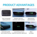 Car Clock Auto Internal Stick-On Digital Watch Solar Powered 24-Hour Car Clock With Builtin Battery Car Electronic Accessories