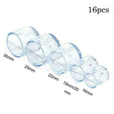 16Pcs 16/19/25/30mm Chair Leg Caps Rubber Feet Protector Pads Non-slip Transparent Table Covers Furniture Leveling Feet Decor