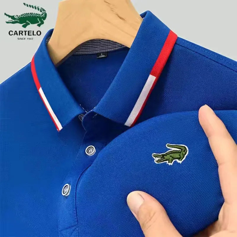 2023 High quality men's spring and summer new  polo shirt top, business leisure sports short-sleeved T-shirt s-5xl