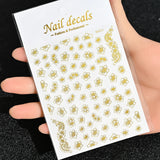 3D Gold Sun/Moon/Star Bronzing Nail Art Sticker 8*10cm Laser Star Moon Design Nail Decal Gold Silver Self-Adhesive Slider &*&