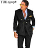 Designer Green Suits for Men 2 Piece Blazer Sets Double Breasted Belt Wedding Party Travel Suit trajes de hombre Jacket+Pants