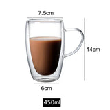 2023 New Simplicity Glass Cup Coffee Drinkware Insulation Double Wall Glass Cup Spoon Gifts Hot  European Style Transparent Mugs