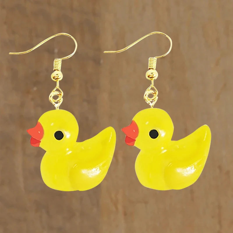 17KM Cartoon Frog Duck Earrings Set Animal Butterfly Cute Dangle Earrings for Women Geometric Bear Cloud Earring Trendy Jewelry