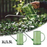 1L/1.5L Long Spout Watering Can Plastic Flower Potted Watering Kettle Stainless Curved Mouth Garden Planting Sprinkler Bottle